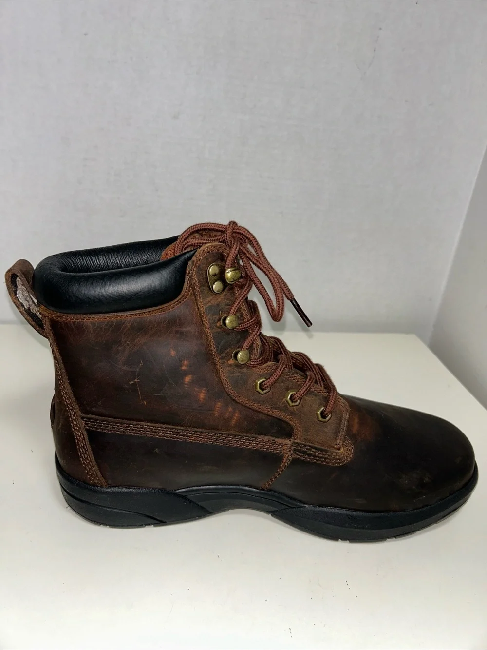 Dr. Comfort Boss #9520 Brown Leather Lace-Up Comfort Work Boot